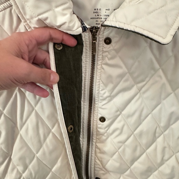 LL BEAN L Riding equestrian white quilted polyester woman gorpcore outdoor vest - Picture 4 of 11